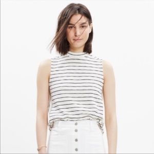 Madewell Mock Neck Striped Tank